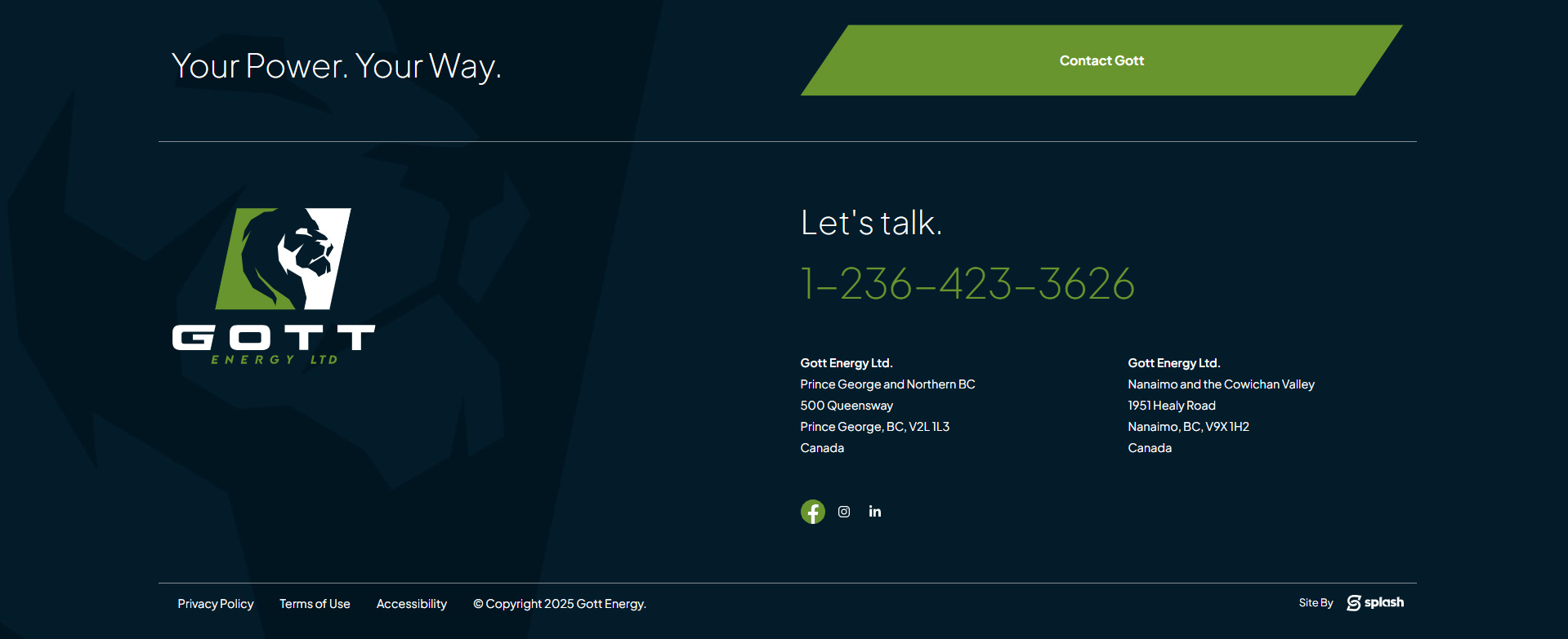 Gott Energy's site footer