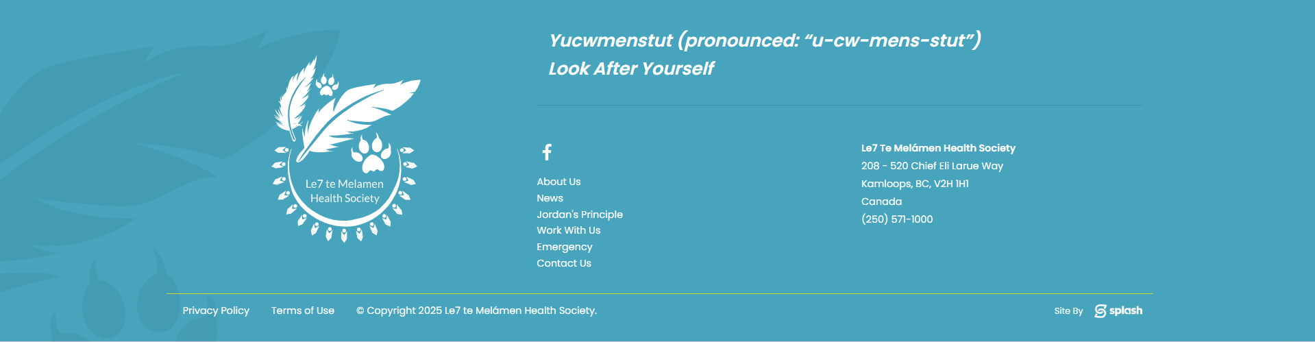 Le7 te Melámen Health Society website footer